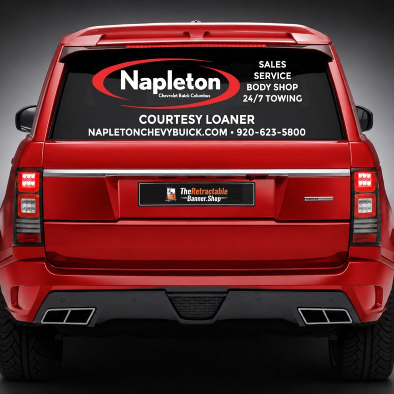 Rear window vinyl decals available at TheRetractableBanner.Shop