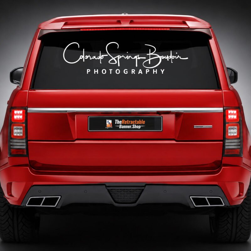 Custom rear glass decals for cars and trucks | TheRetractableBanner.Shop