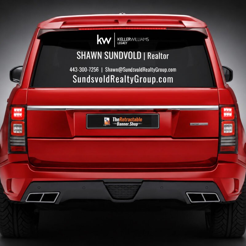 Custom rear glass decals for cars and trucks | TheRetractableBanner.Shop