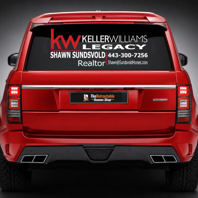 Custom rear glass decals for cars and trucks | TheRetractableBanner.Shop