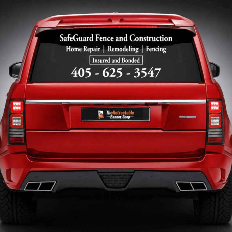 Custom rear glass decals for cars and trucks | TheRetractableBanner.Shop