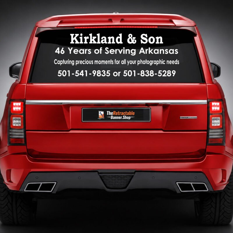 High-quality rear window decals for vehicles at TheRetractableBanner.Shop