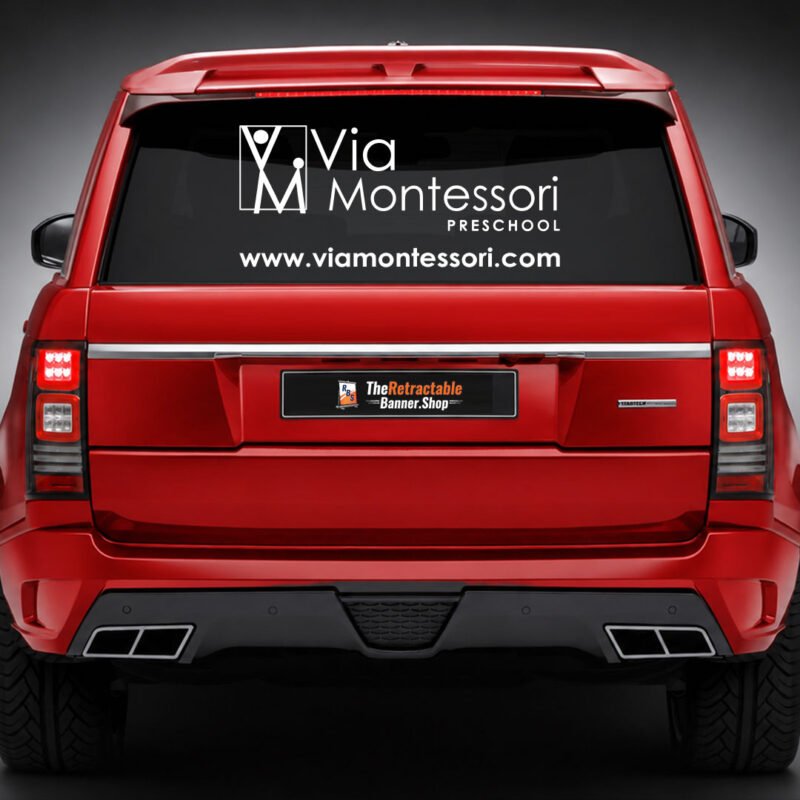 Personalized rear glass vinyl lettering and decals from TheRetractableBanner.Shop