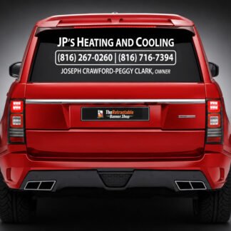 Personalized rear glass vinyl lettering and decals from TheRetractableBanner.Shop