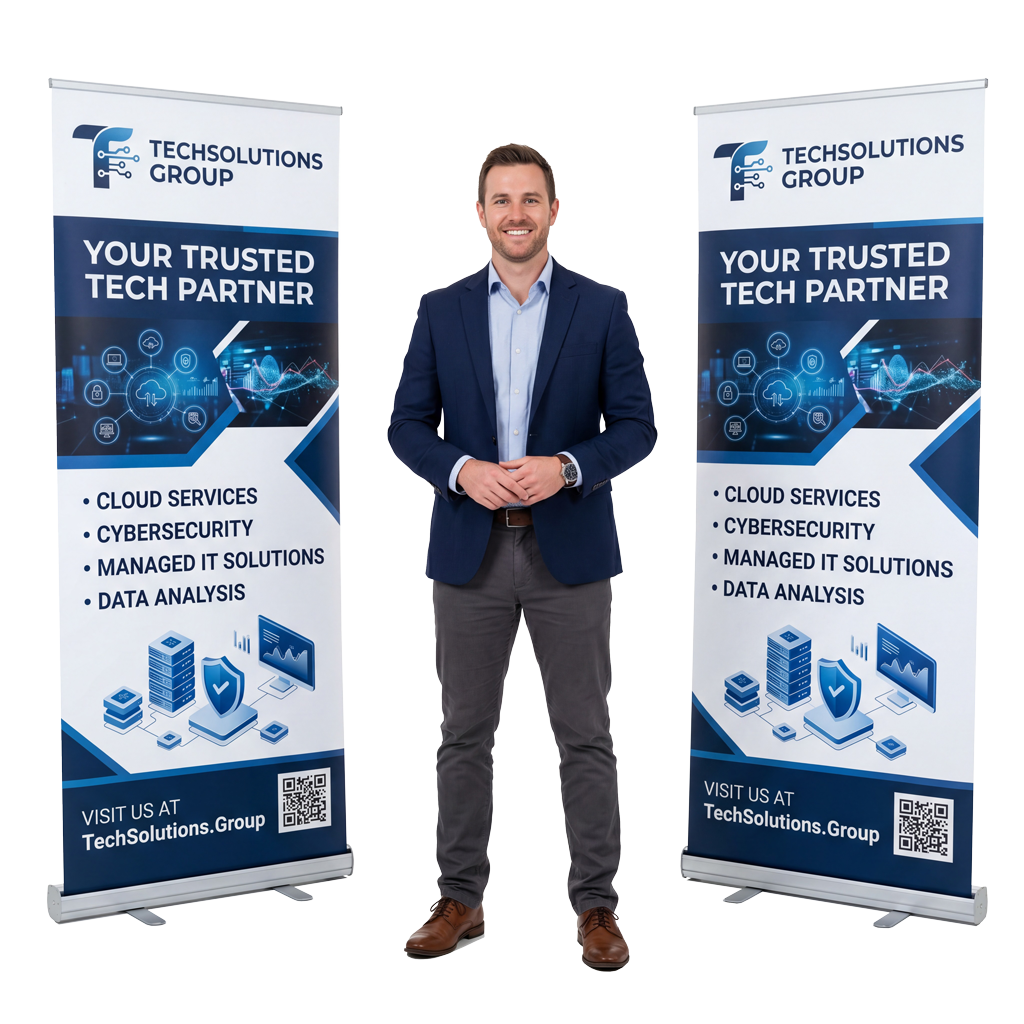 Custom decals, retractable banners, and stickers for business promotion