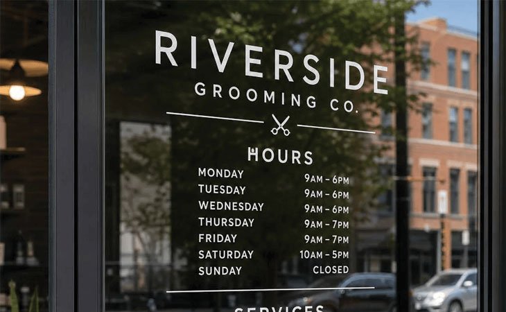 Order fully customized Open Hour Decals from TheRetractableBanner.Shop today.