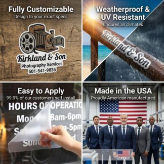Product Features of Stickers and Decals at TheRetractableBanner.shop - Fully Customizable, Weatherproof, Easy to Apply, and Made in the USA