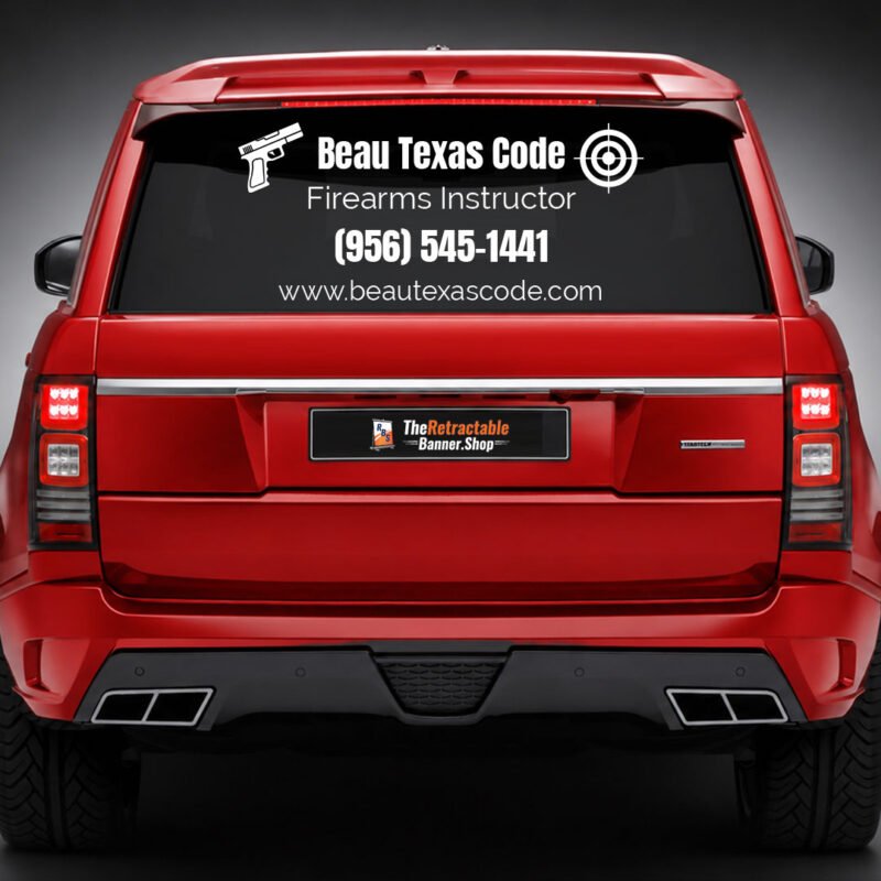 Custom rear glass decals for cars and trucks | TheRetractableBanner.Shop