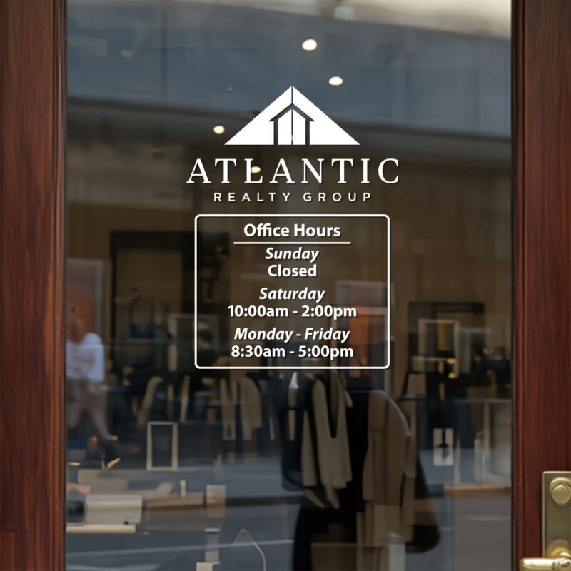 Custom Open Hour Decal for Business Storefront Window | TheRetractableBanner.Shop