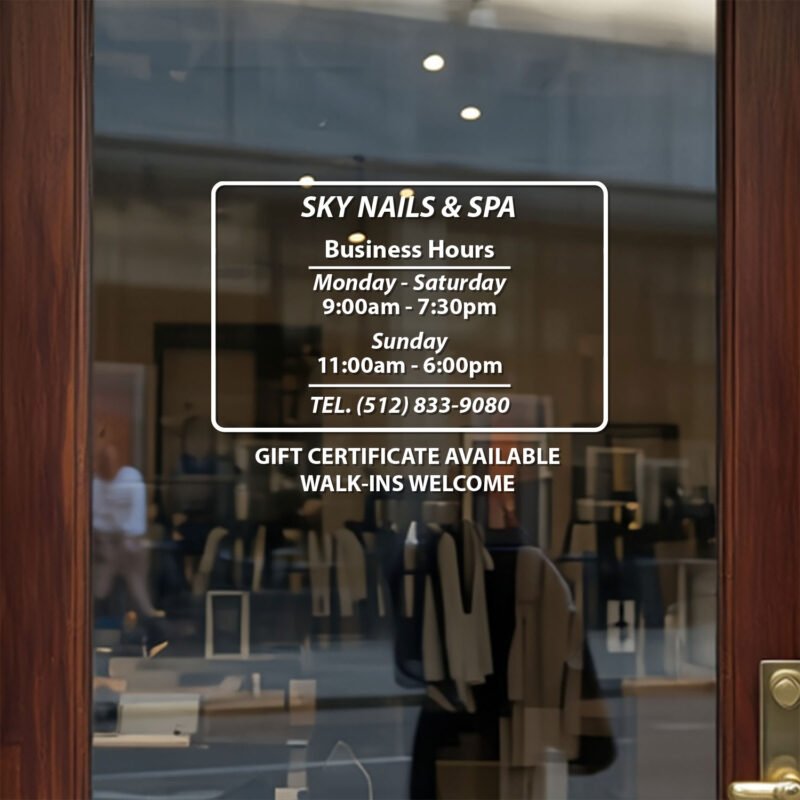 Custom Open Hour Decal for Business Storefront Window | TheRetractableBanner.Shop
