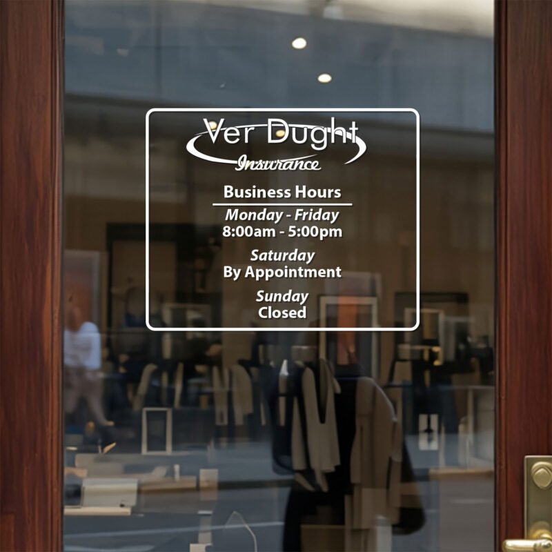 Custom Open Hour Decal for Business Storefront Window | TheRetractableBanner.Shop