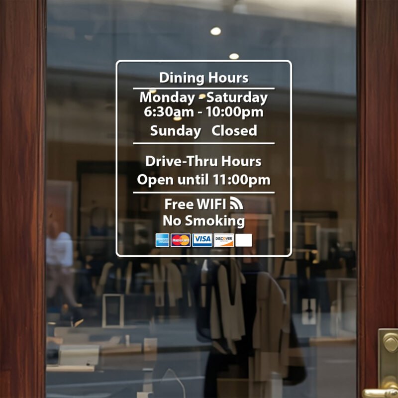 Open Hour Decals Available at TheRetractableBanner.Shop